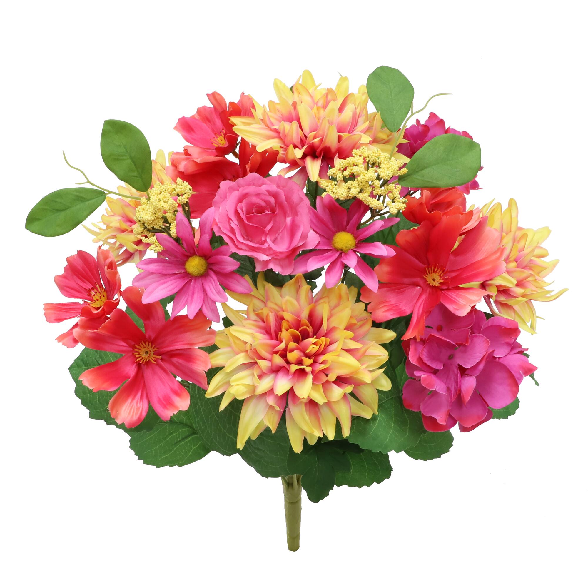 20.5" Yellow & Pink Dahlia & Rose Bush by Ashland®